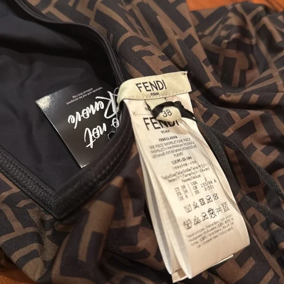 Fendi Brown Patterned Women's Swimsuit - Picture 10 of 10
